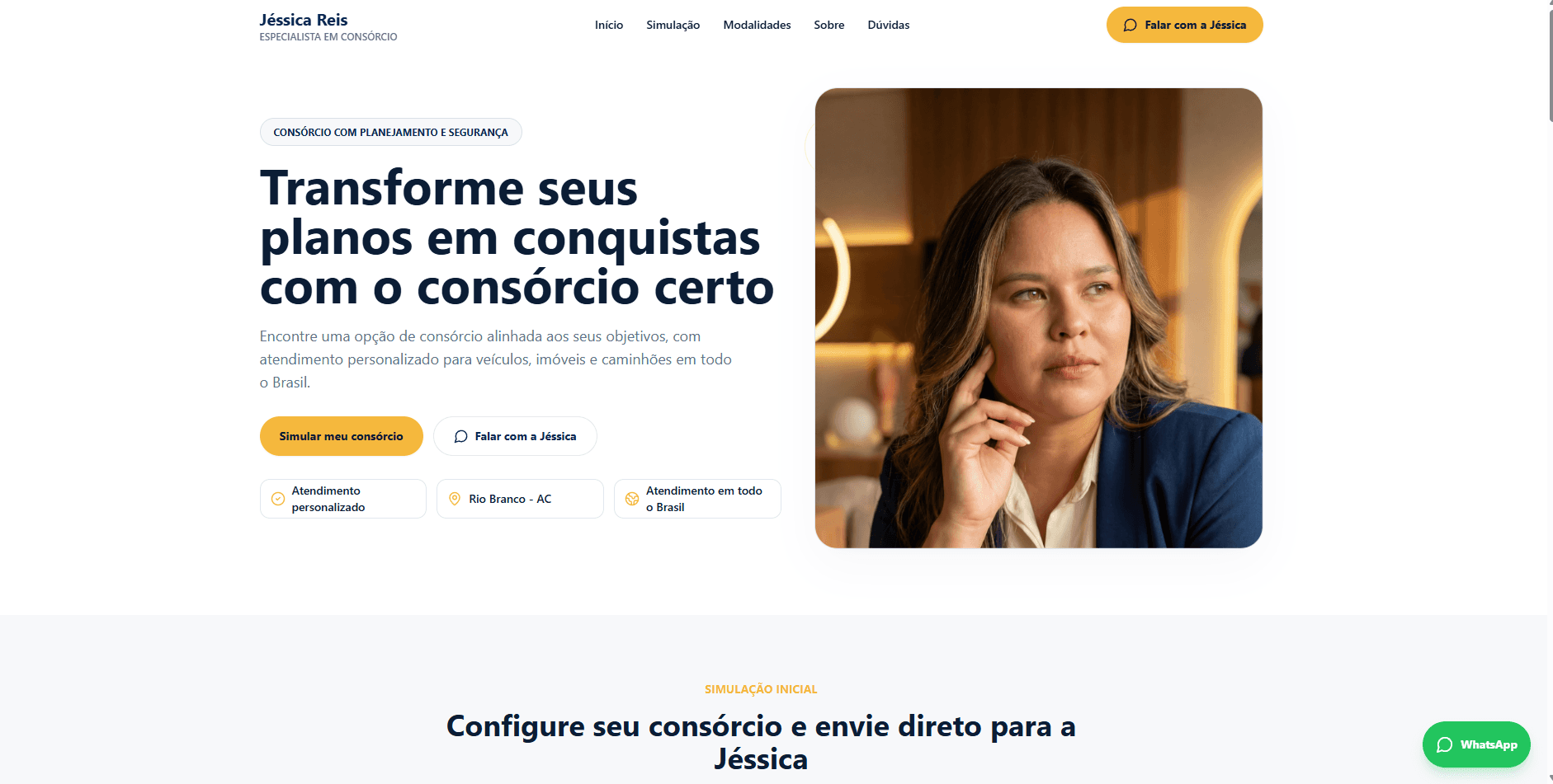 Preview do projeto Jéssica Reis Consórcios